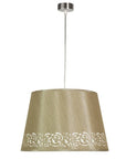 Lampa wisząca beżowa tkany abażur ze wzorem 60W E27 Kaszmir Candellux 31-21120