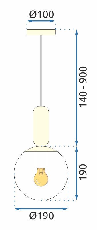 Lampa Sufitowa Wisząca Szklana Metalowa  APP474-1CP Złota