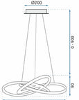 Lampa Sufitowa Wisząca Ring Nowoczesna LED + Pilot APP390-CP Złota