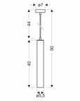 Lampa tuba wisząca czarna 40cm 1xGU10 Tubo31-78551