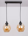 Lampa wisząca szklana czarno/brązowa 2xE27 Aspa 32-00590