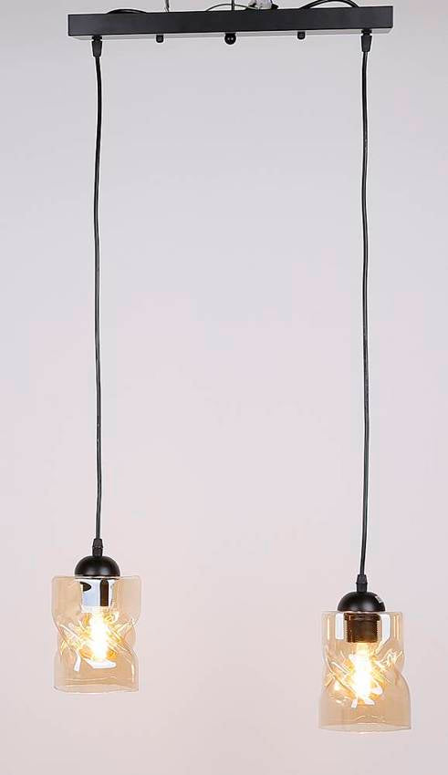 Lampa wisząca czarna/bursztynowa listwa 2xE27 Felis 32-00170