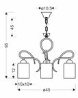 Żyrandol chrom + srebrny lampa wisząca 3xE27 Italo 33-00699