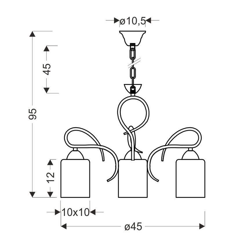 Żyrandol chrom + srebrny lampa wisząca 3xE27 Italo 33-00699