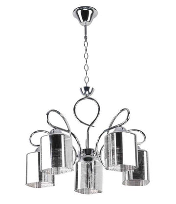 Żyrandol chrom + srebrny lampa wisząca 5xE27 Italo 35-00705