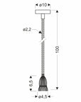 Zawiesie do lampy E27 100cm sznur brązowy 31-04888