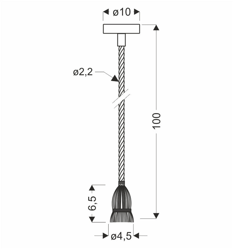 Zawiesie do lampy E27 100cm sznur brązowy 31-04888