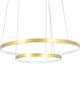 Lampa wisząca LED 40W 50cm podwójny ring złota Lune 32-76281