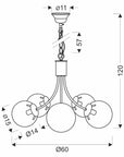 Żyrandol złoty 5xE14 60cm Dani 35-79275