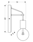 Vider lampa kinkiet czarny 1x40w e27