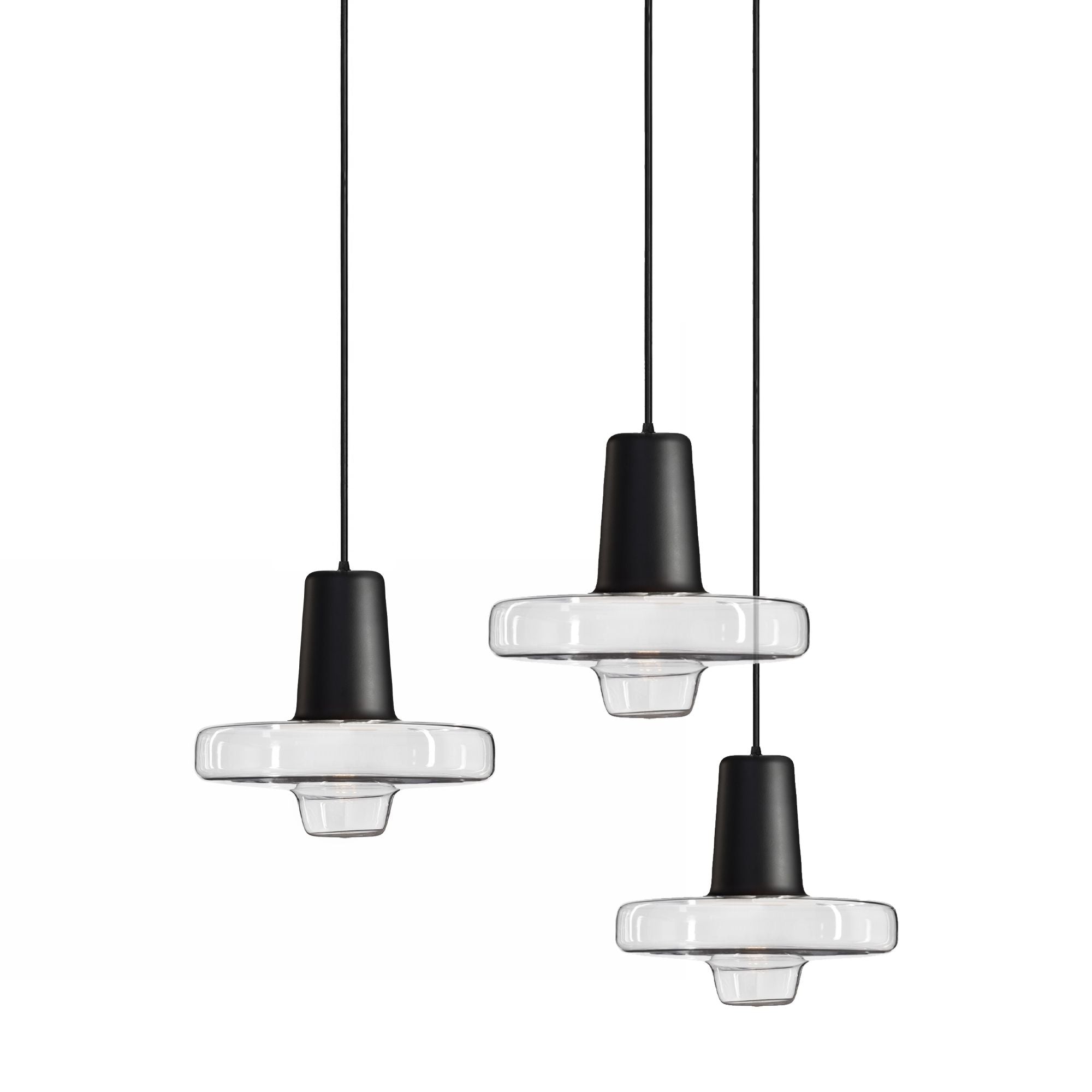 Lampa Wisząca Szklana Metalowa LED APP552-1CP Czarna