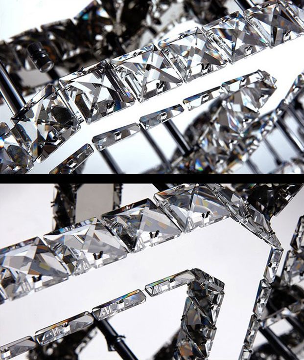 Lampa Sufitowa Kryształowa Plafon LED 24W Kwadratowa APP409-C APP410-C