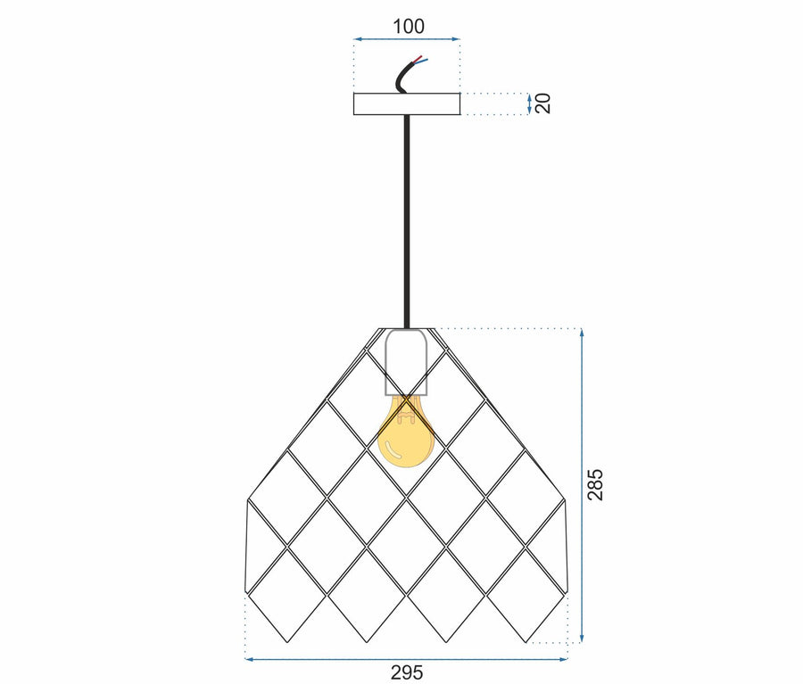 Lampa Sufitowa Wisząca Metalowa APP338-1CP Czarna