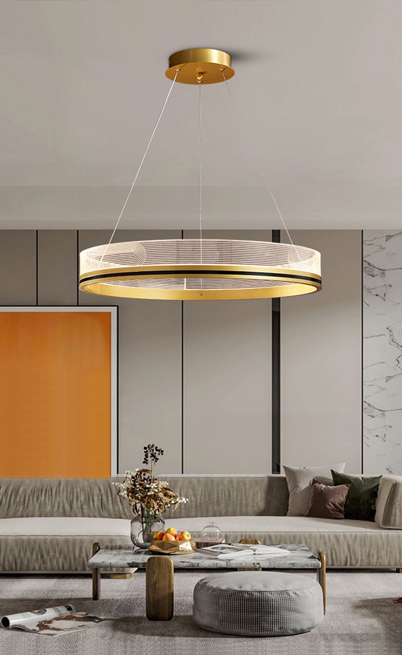 Lampa Wisząca APP1190-CP Złota 60cm
