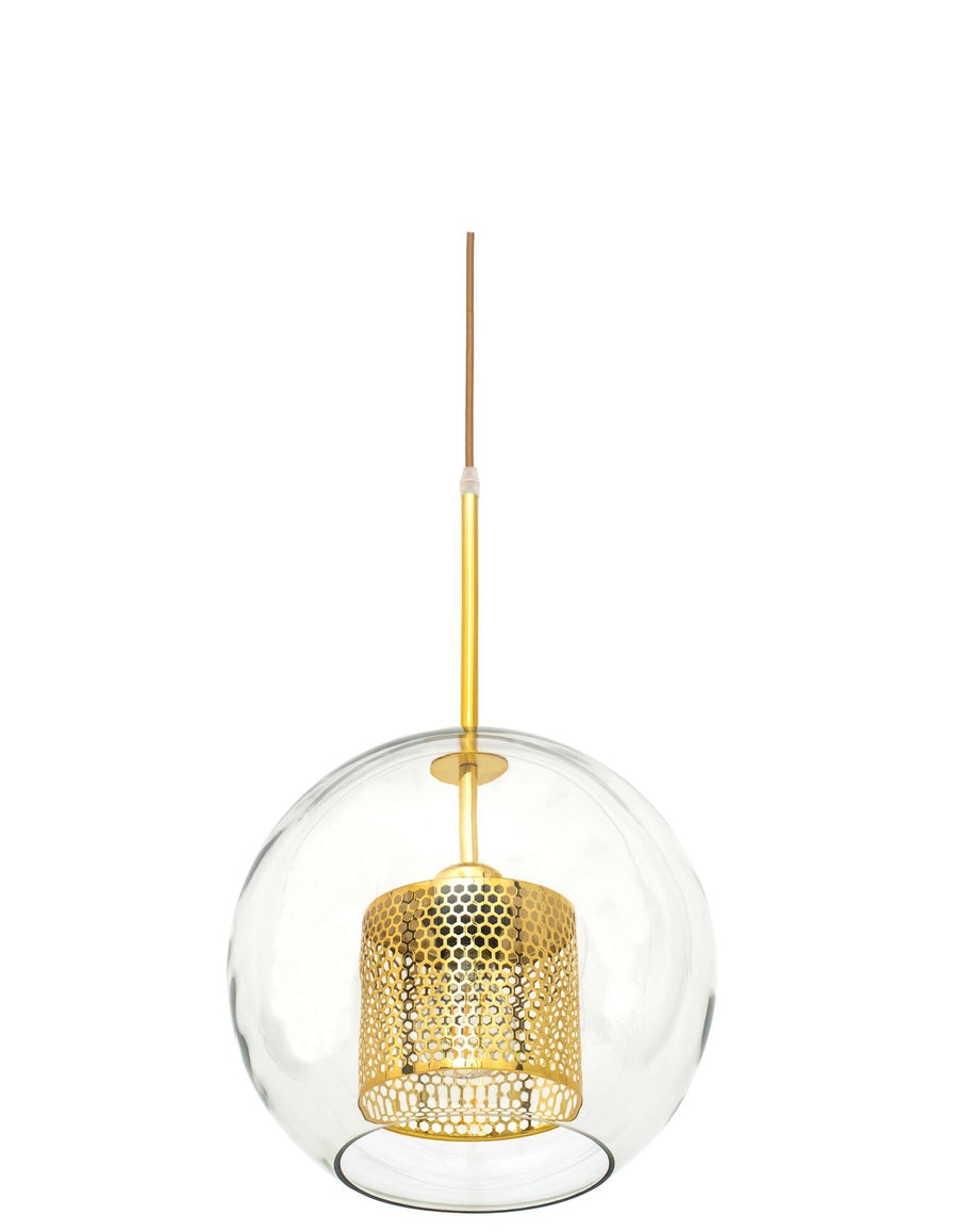 Lampa wisząca szklana loft APP556-1CP 30cm ZŁOTa