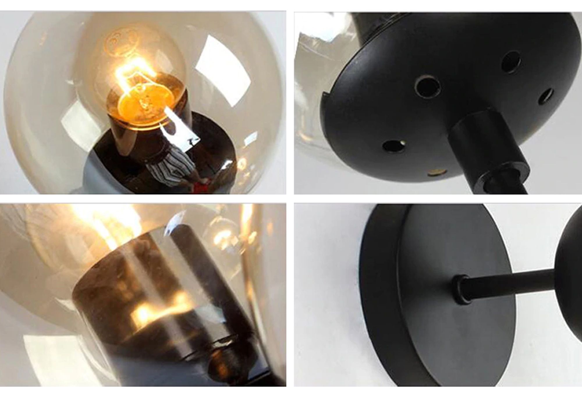 Lampa Ścienna Kinkiet Szklany APP750-1W Czarna