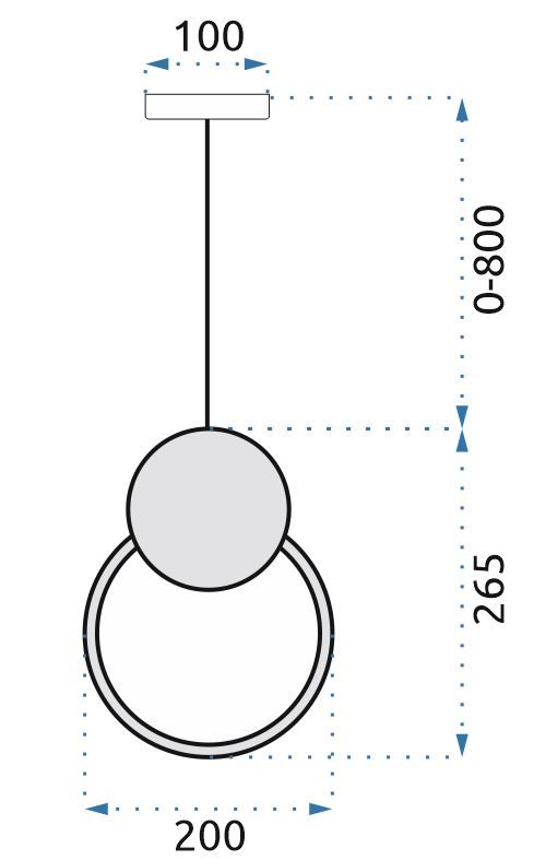 Lampa Sufitowa Wisząca LED APP852-CP Czarna