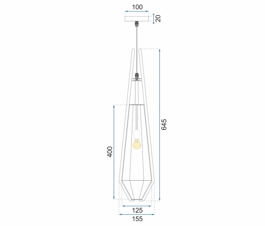 Lampa Sufitowa Wisząca Szklana APP456-1CP Grafitowa