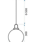 Lampa Sufitowa Wisząca Szklana Kula 20cm APP629-1CP