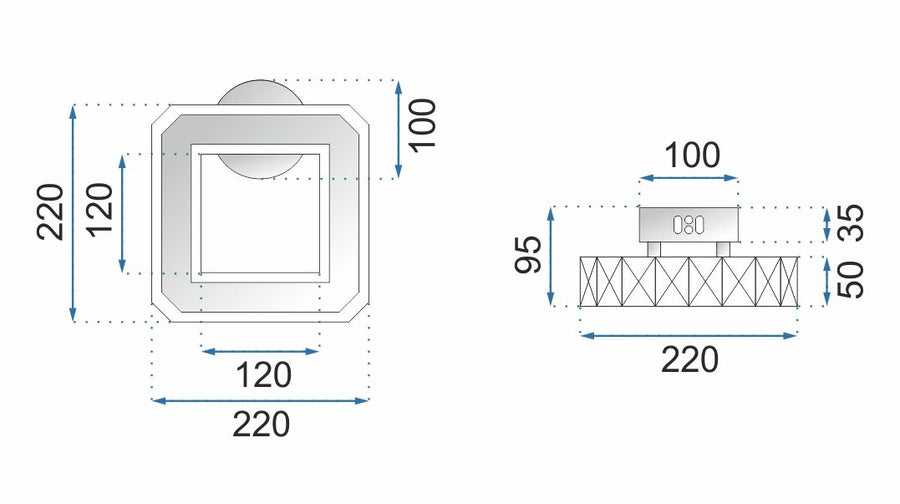 Lampa ścienna kinkiet kryształowy led kwadratowy APP415-W APP416-W