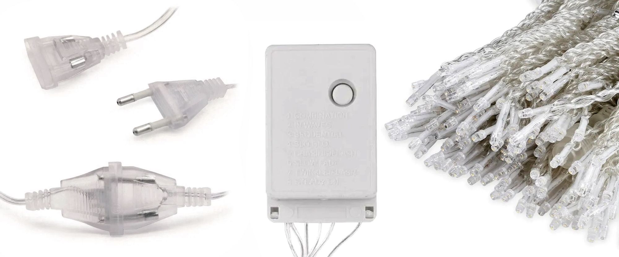 Kurtyna ZEWNĘTRZNA 304 LED z PILOTEM