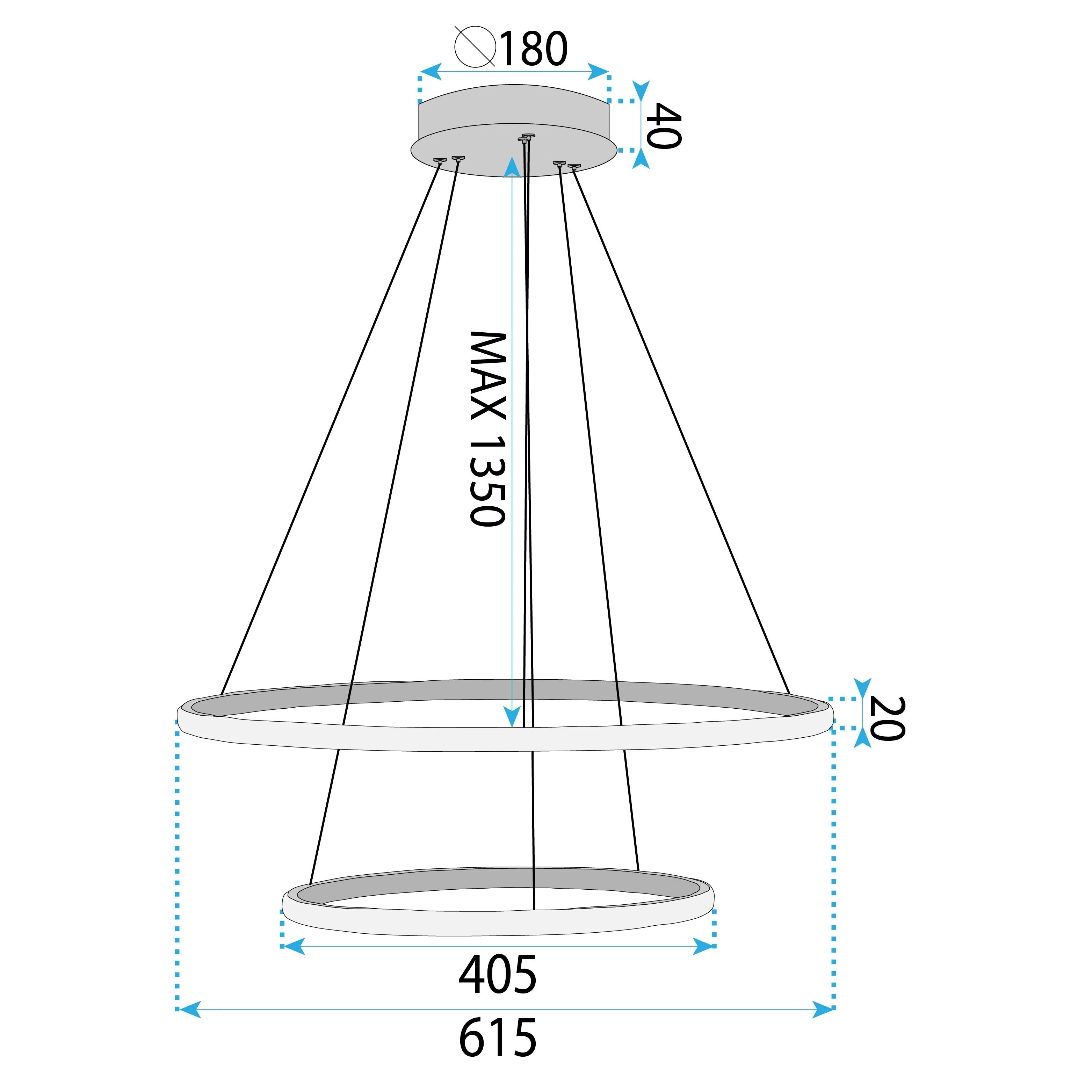 Lampa Wisząca LHJ007-CP2 Złota 7