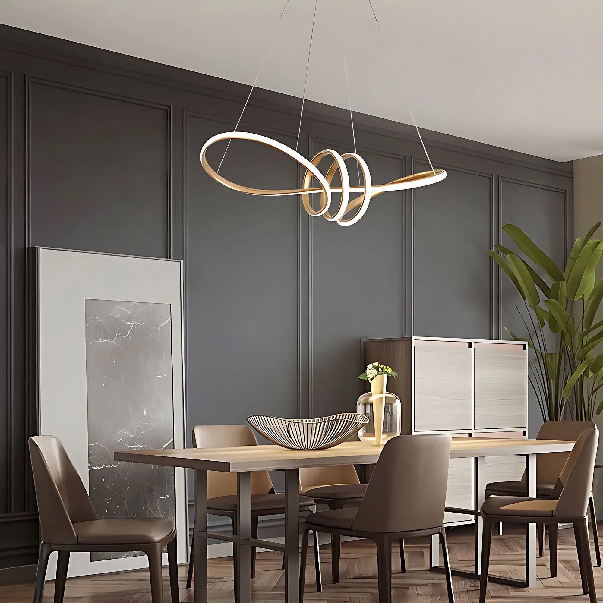 LAMPA WISZĄCA LED LHJ036-CP ZŁOTA 7