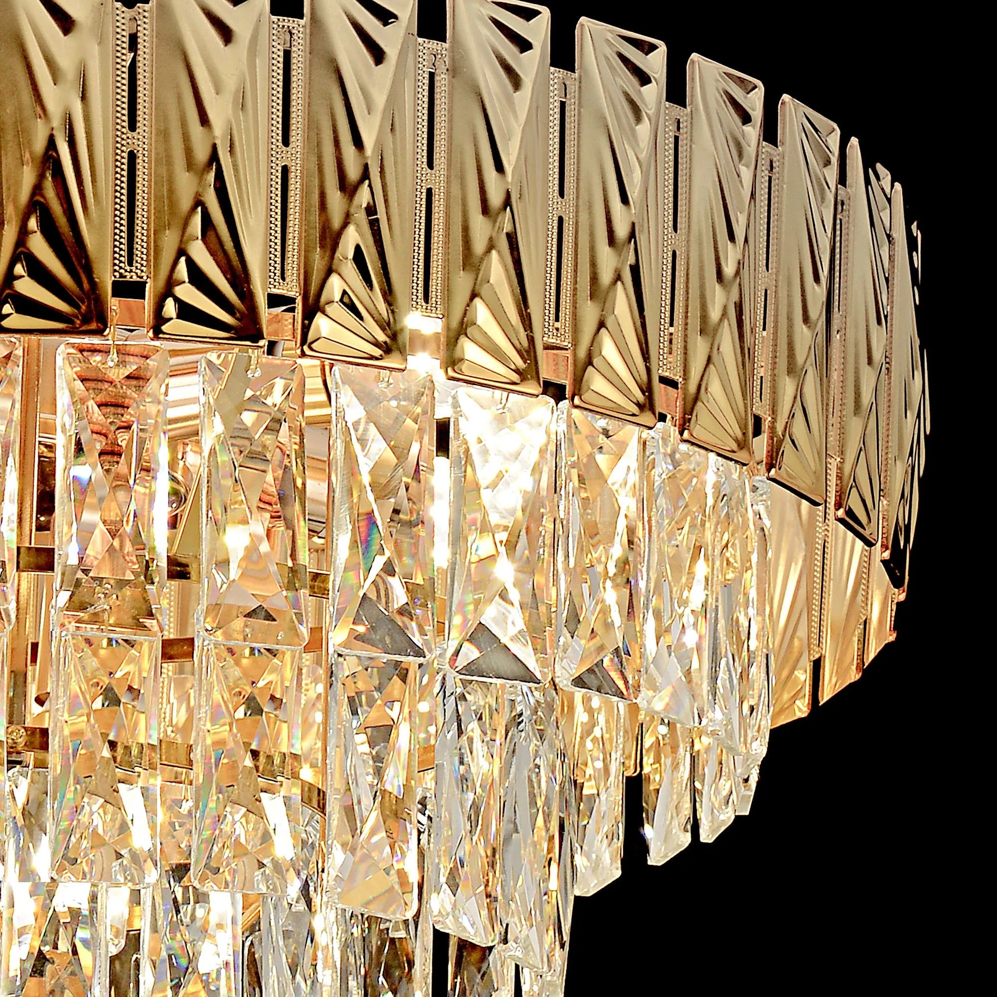 Lampa Wisząca Z Kryształami G061-CP 80CM ZŁOTA 7
