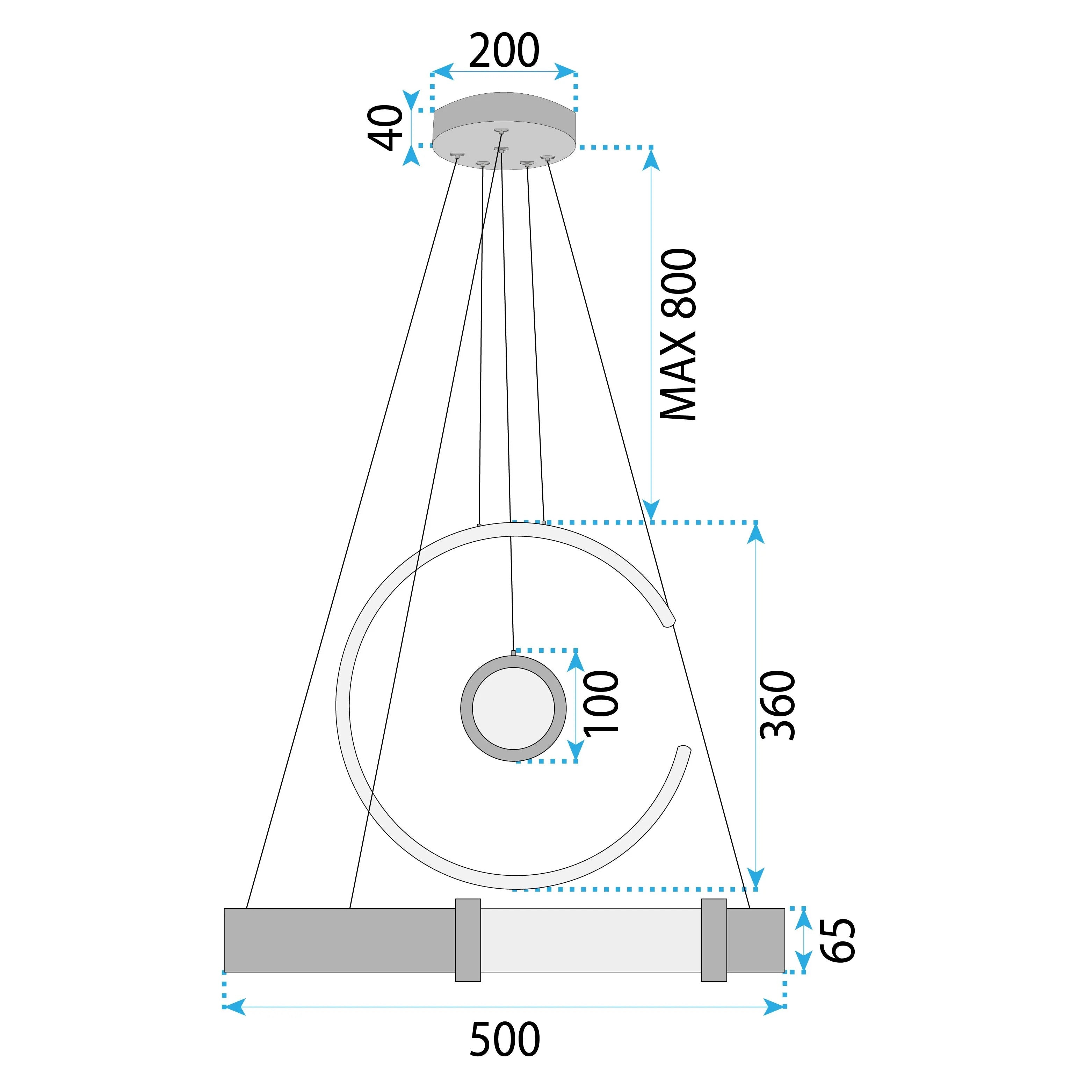 LAMPA SUFITOWA WISZĄCA LED LHJ060-CP ZŁOTA 7