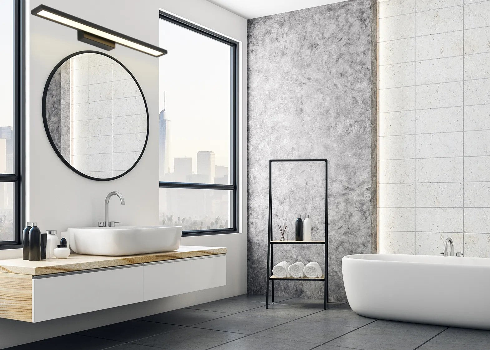 KINKIET ŁAZIENKOWY LED 60CM APP840-1W FLAT BLACK 7