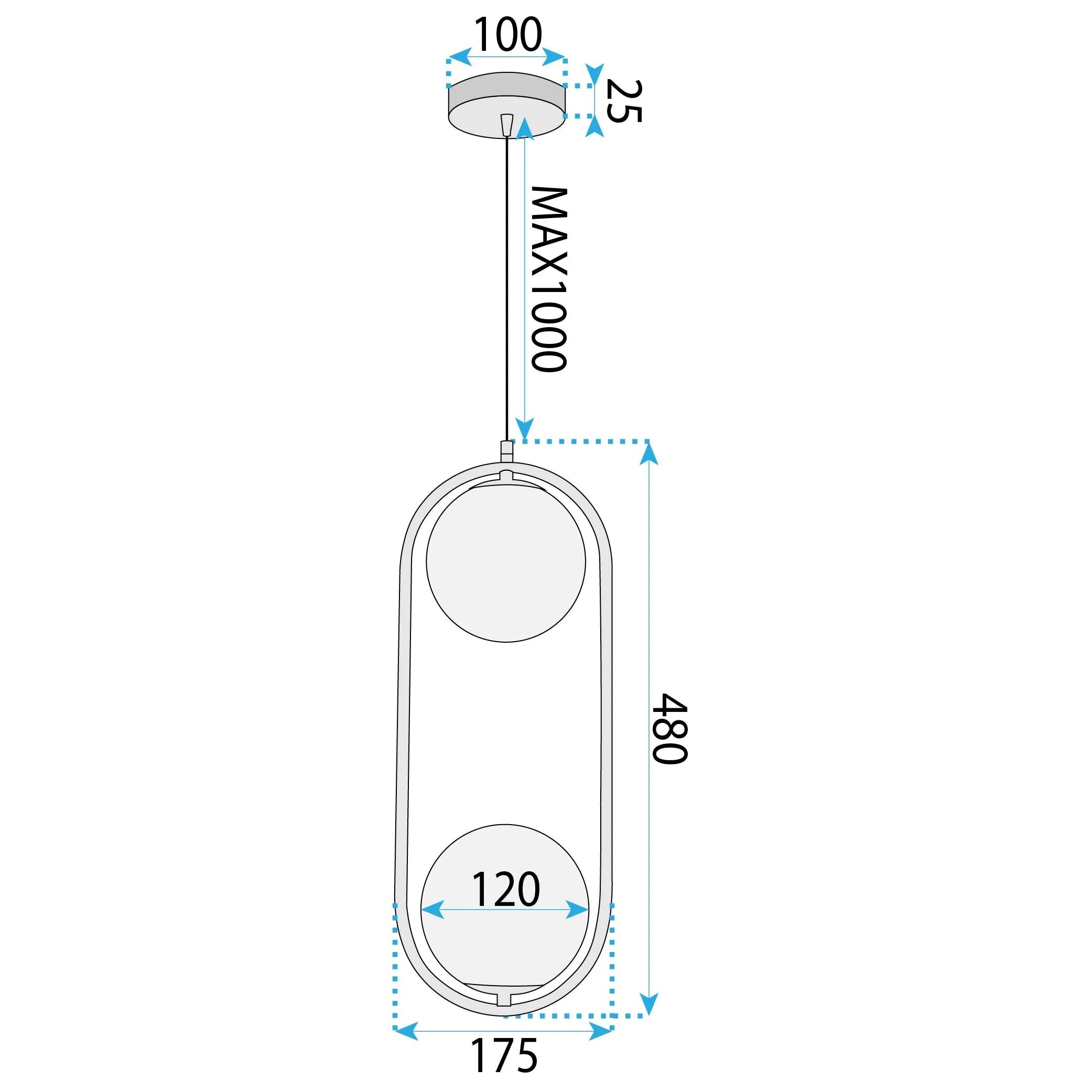 LAMPA SUFITOWA WISZĄCA G134-2CP GOLD 7