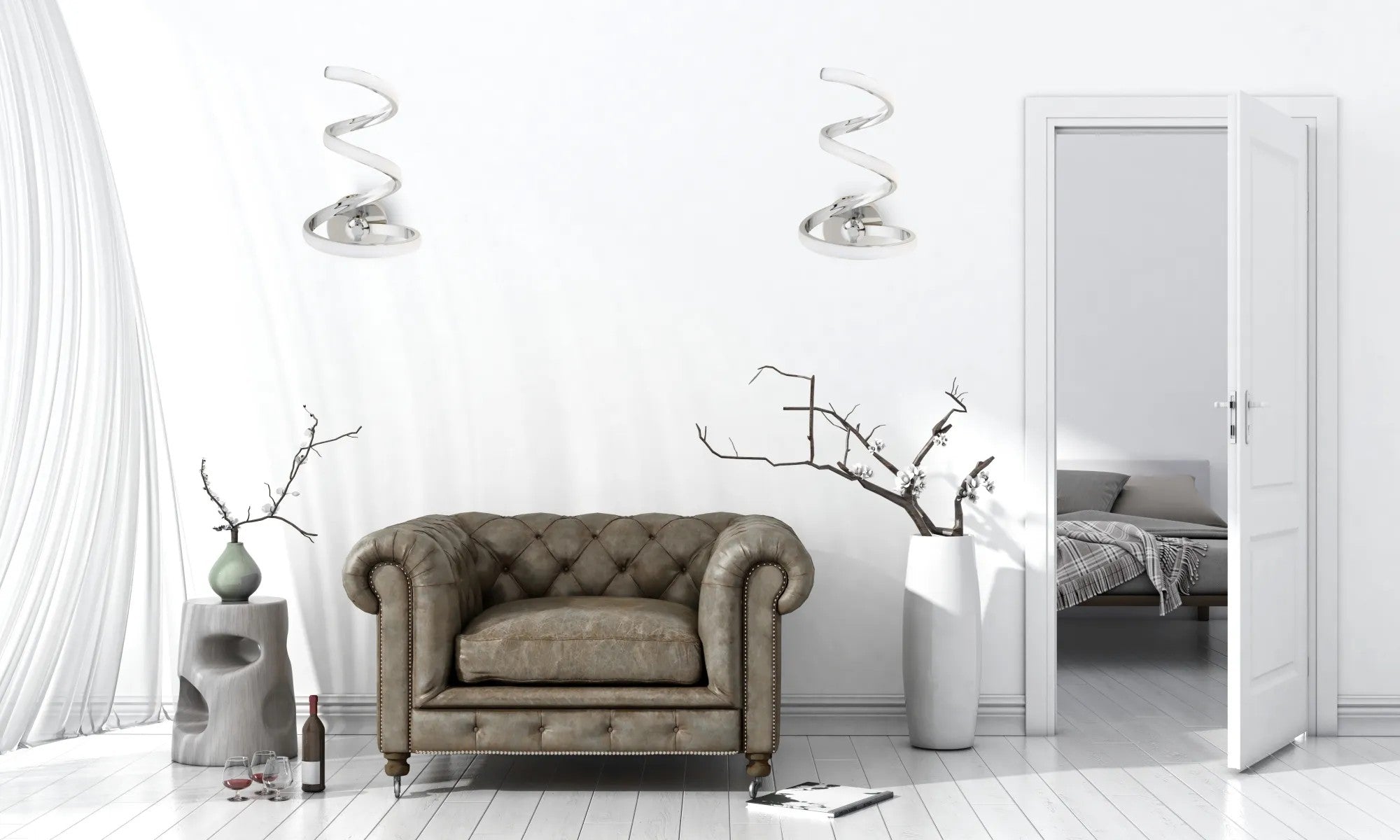 LAMPA ŚCIENNA KINKIET LED SPRING UP APP831-W CHROME 7