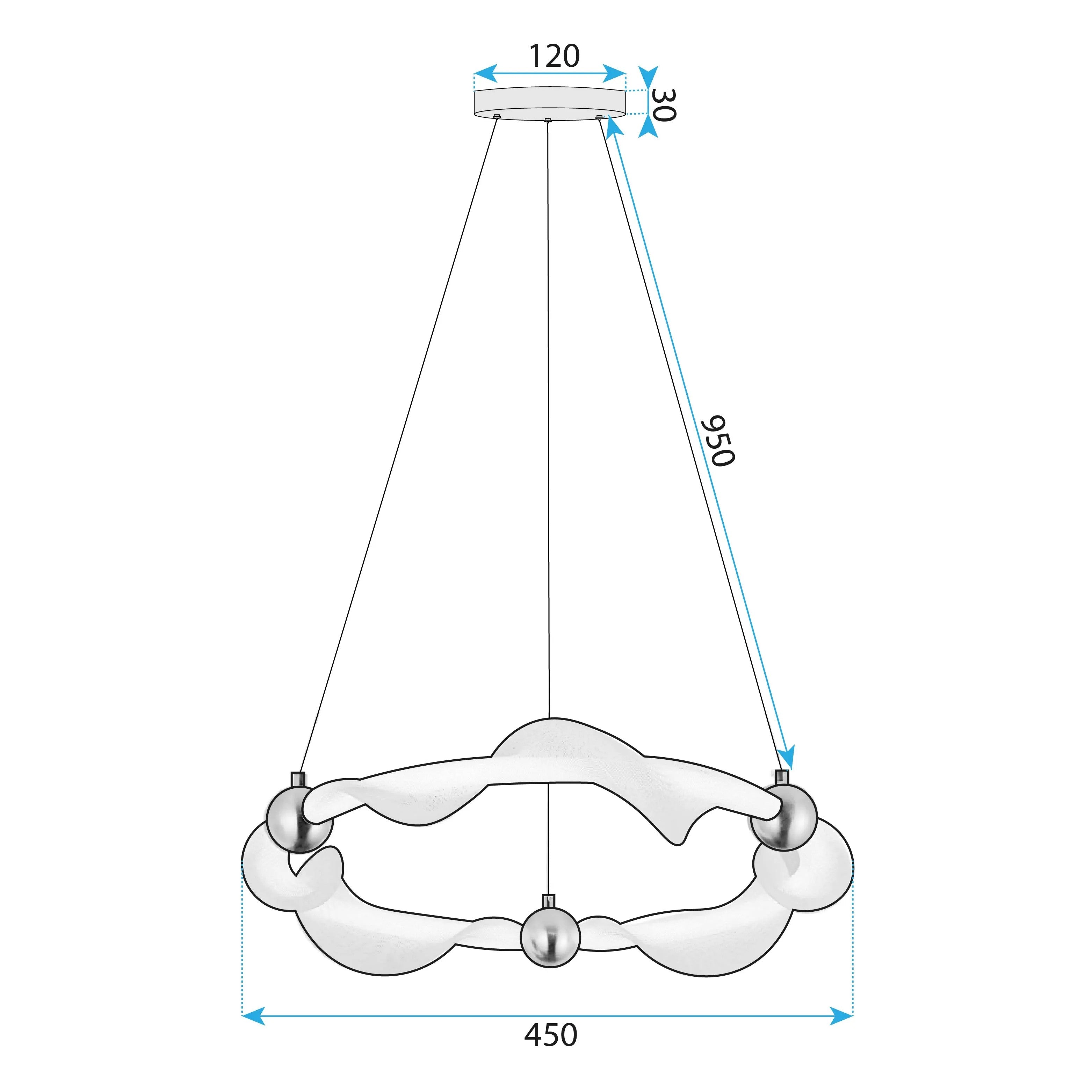 LAMPA WISZĄCA LED G010-CP BIAŁY/ZŁOTY 7