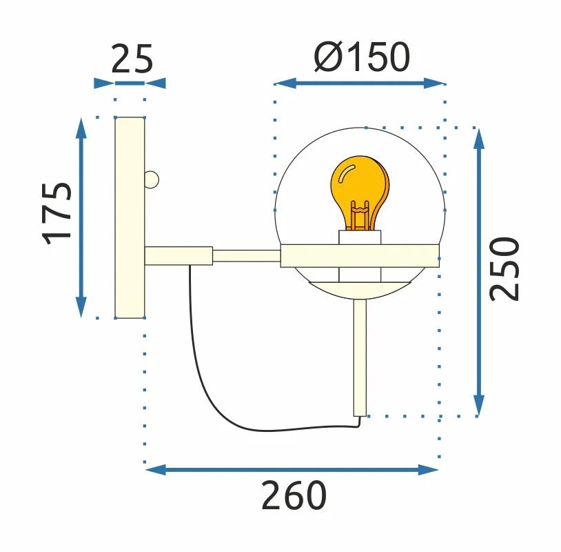 LAMPA ŚCIENNA KINKIET APP910-1W E27 7
