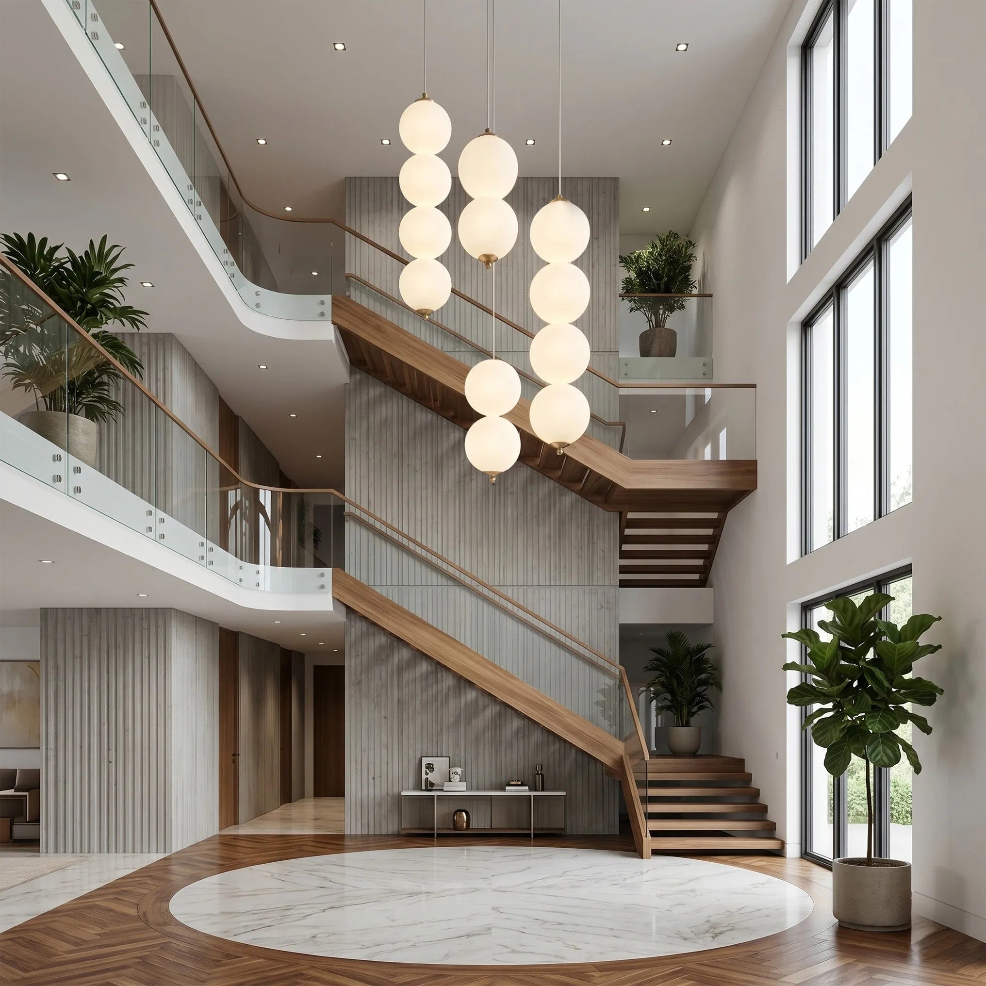 Lampa Sufitowa Wisząca LED LHJ117-2CP Złota Szczotkowana 7