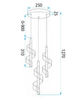 LAMPA SUFITOWA WISZĄCA LED G178-3CP ZŁOTA 7