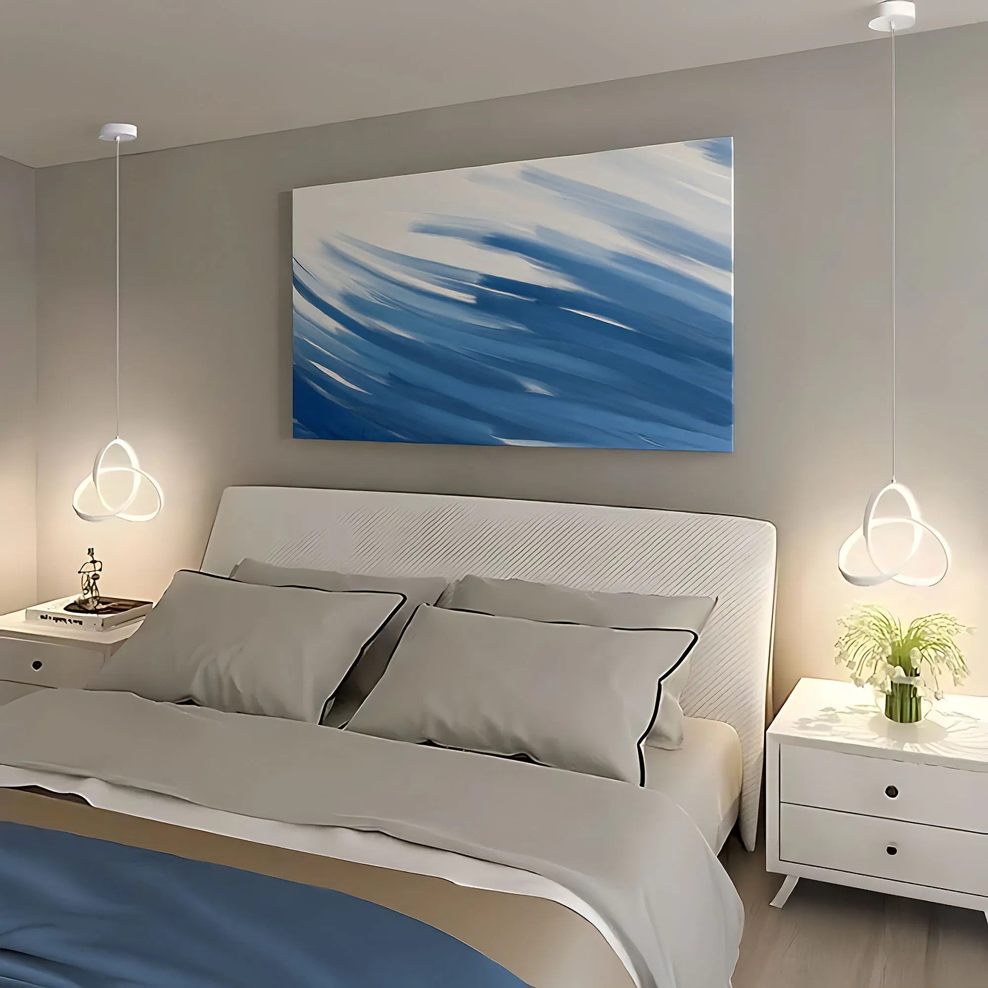 LAMPA SUFITOWA WISZĄCA LED APP1783-CP BIAŁA 7