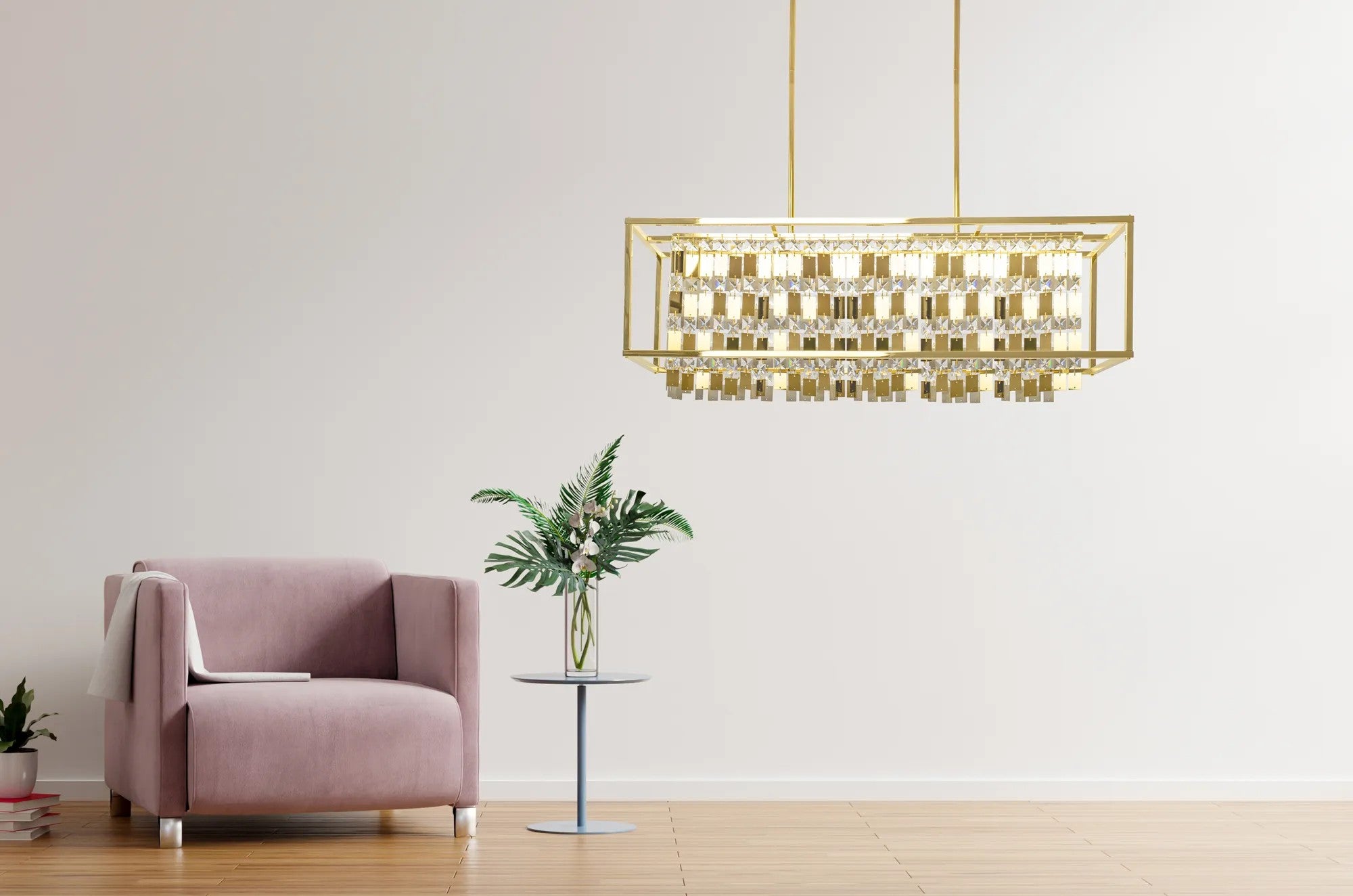 LAMPA KRYSZTAŁOWA WISZĄCA APP1113-4CP ZŁOTA 7