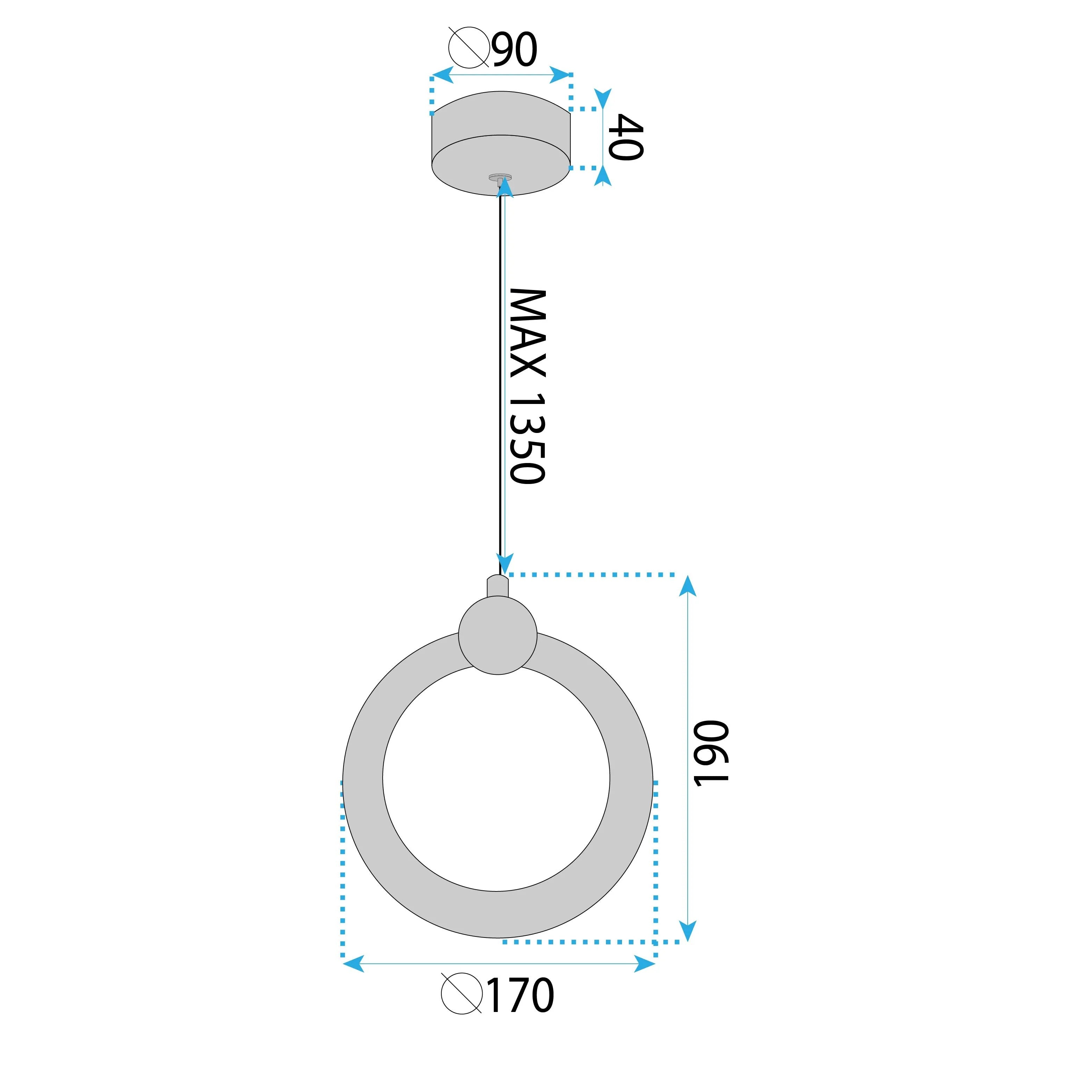 LAMPA SUFITOWA WISZĄCA LED LHJ101-1CP ZŁOTA 7