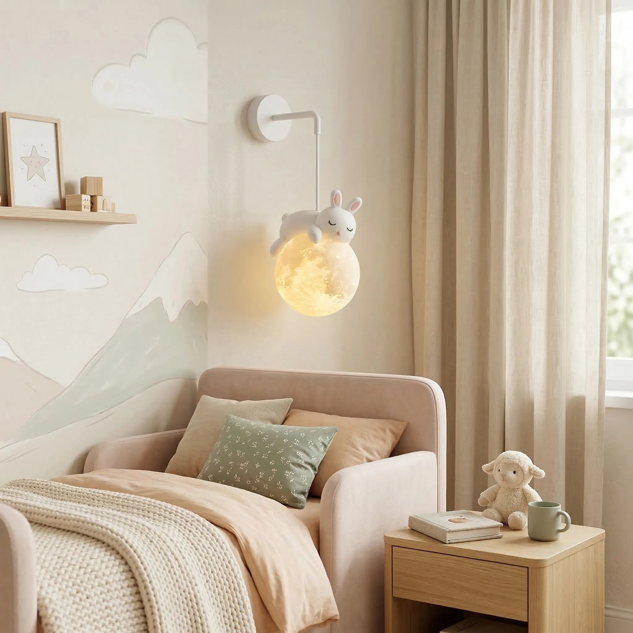 LAMPA ŚCIENNA KINKIET ŚPIĄCY KRÓLICZEK G165-1W 7
