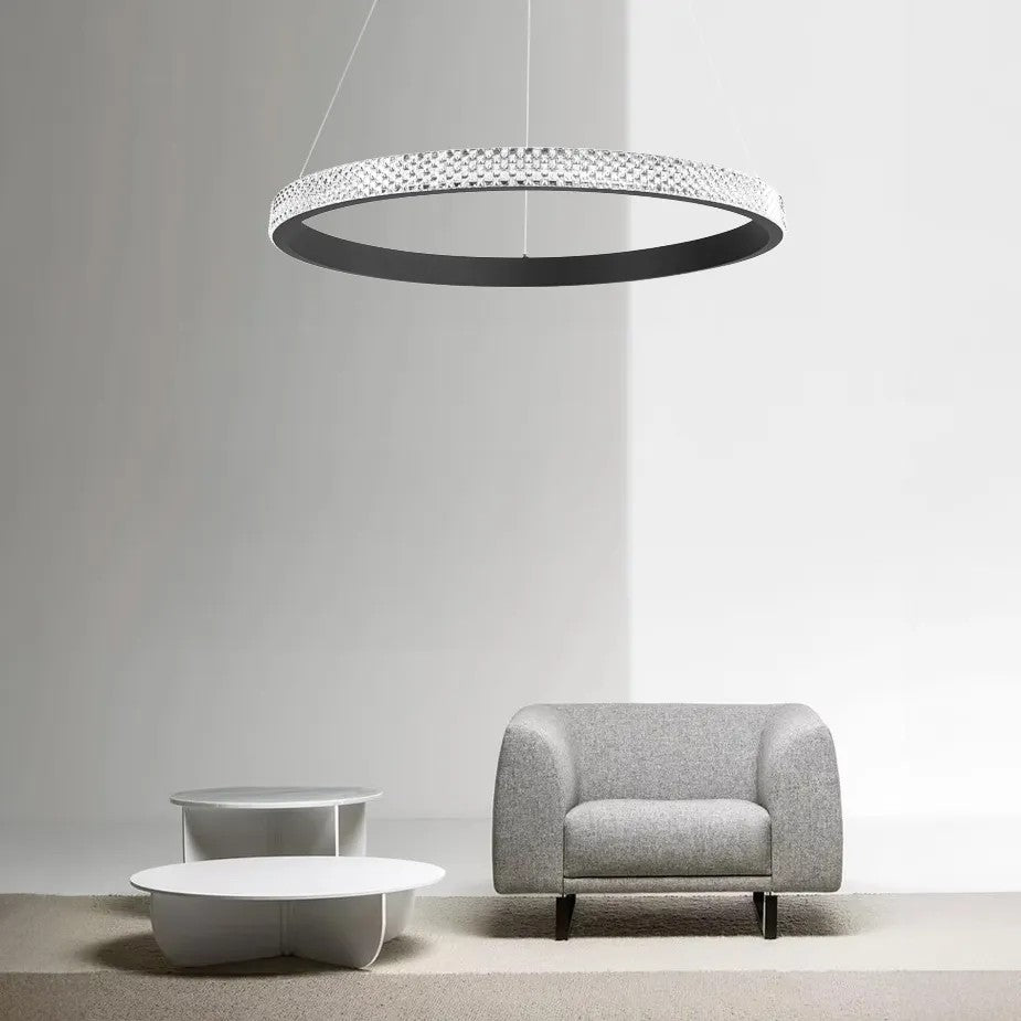 LAMPA SUFITOWA WISZĄCA LED APP1512-CP Black 7
