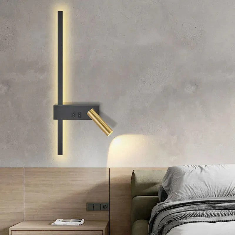 LAMPA ŚCIENNA KINKIET APP1439-2-W LEWY BLACK GOLD 7