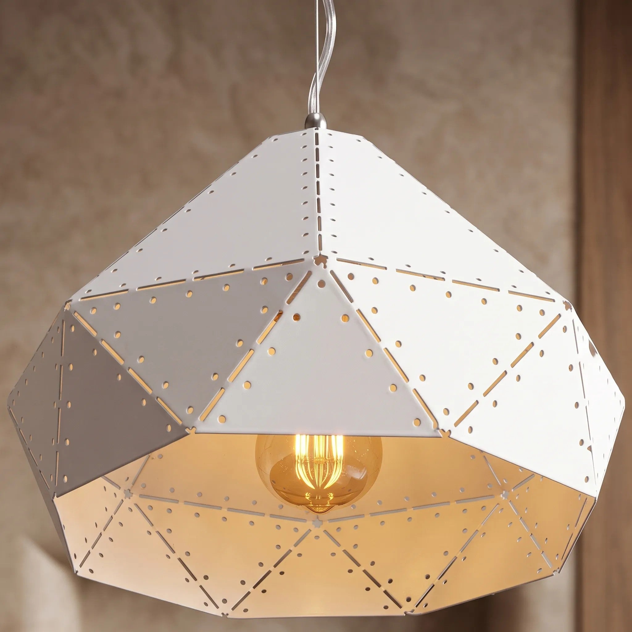Lampa Sufitowa Wisząca Metalowa APP237-1CP Biała 7
