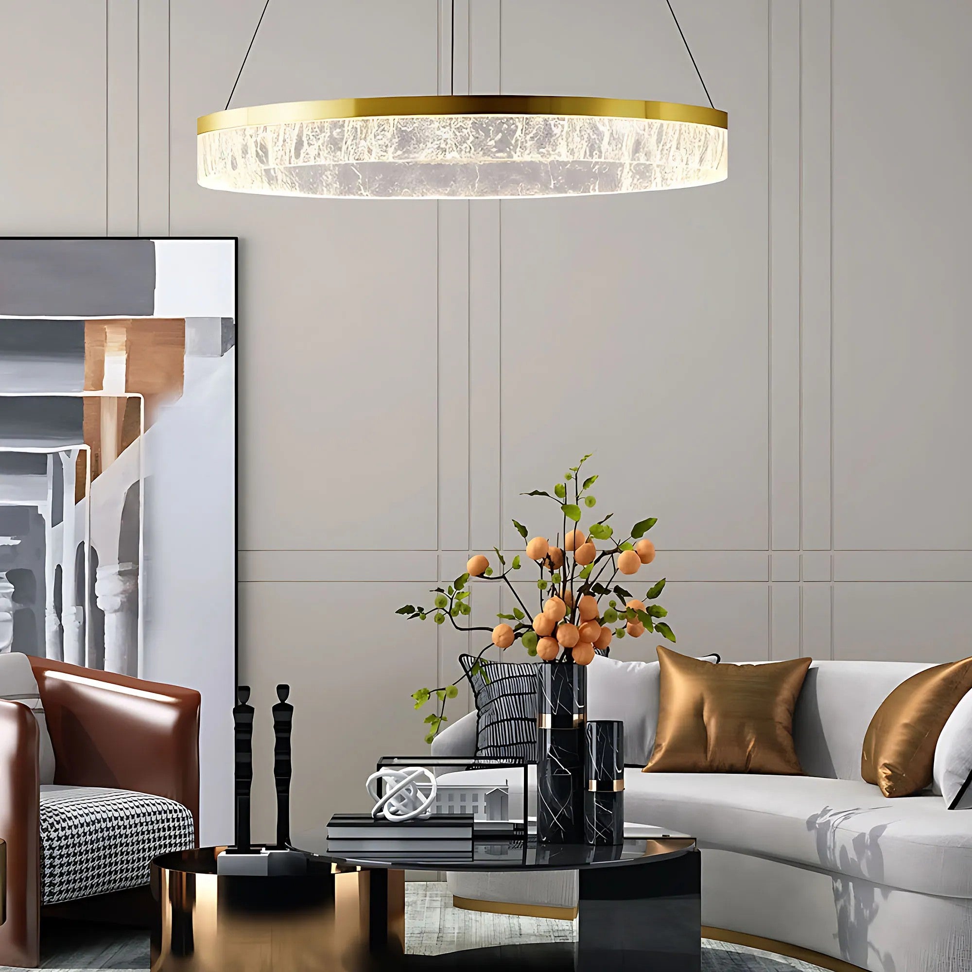 Lampa Wisząca LHJ047-CP 80 Cm ZŁOTA 7