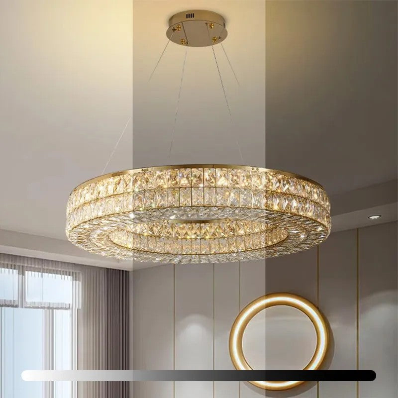LAMPA SUFITOWA WISZĄCA LED APP1569-CP Gold 80cm 7