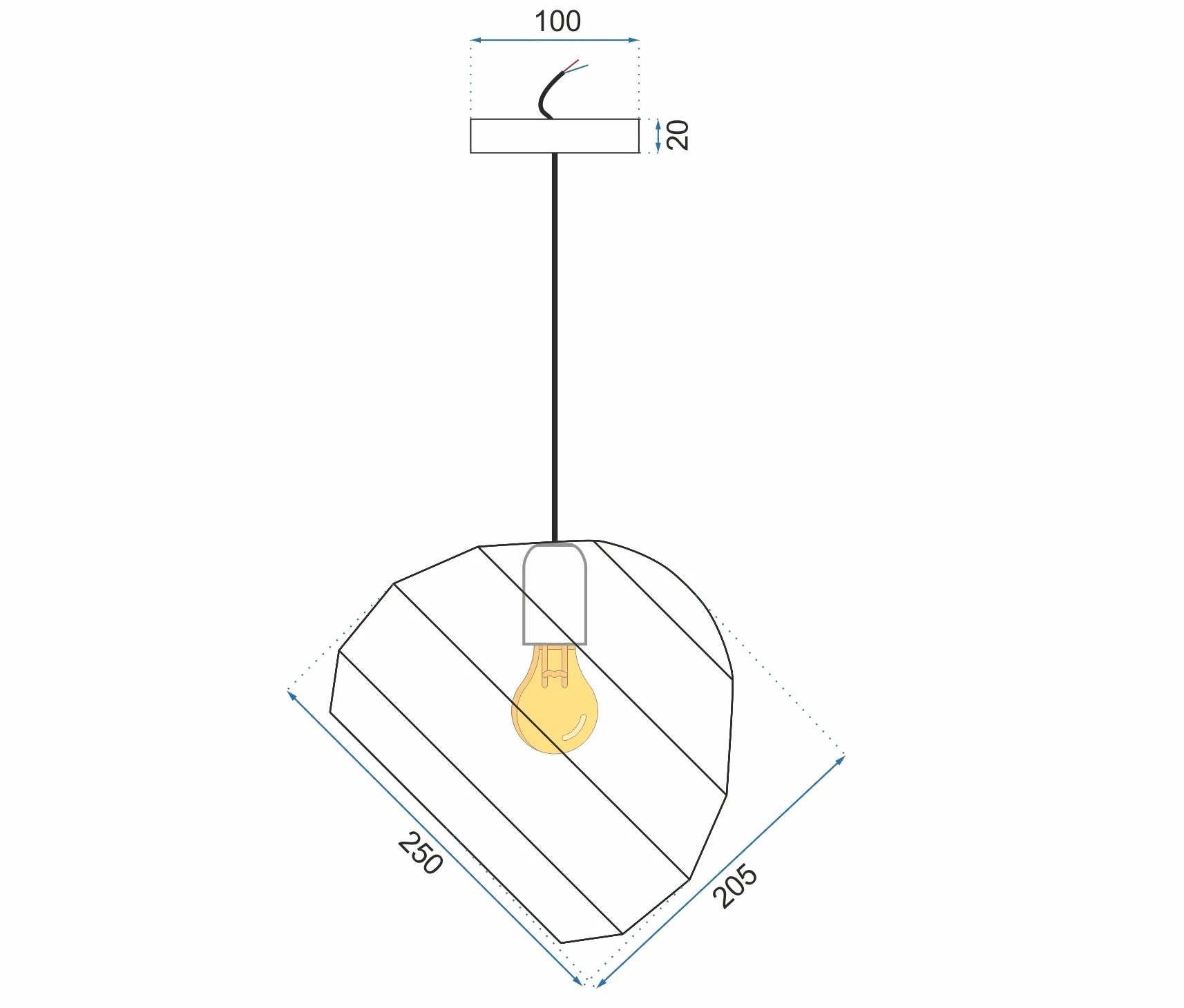 Lampa Sufitowa Wisząca Kula APP382-1CP 7