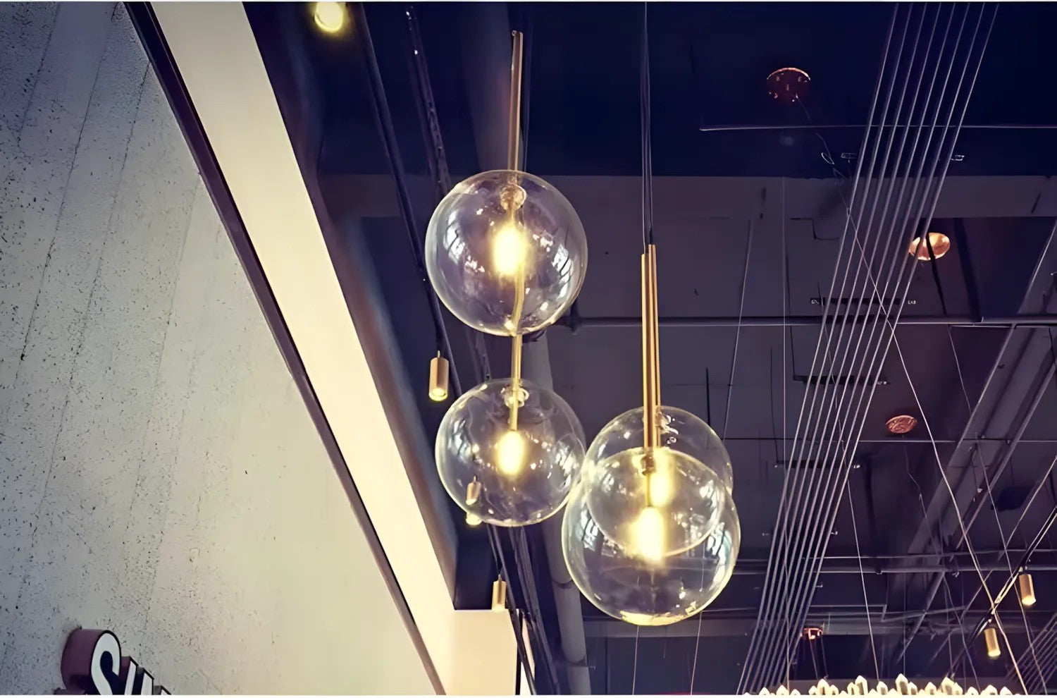 Lampa Sufitowa Wisząca Szklana Kula ZŁOTA 20cm APP1683-1CP 7