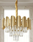 Lampa Wisząca Z Kryształami SWE099-CP 40cm Złota 7