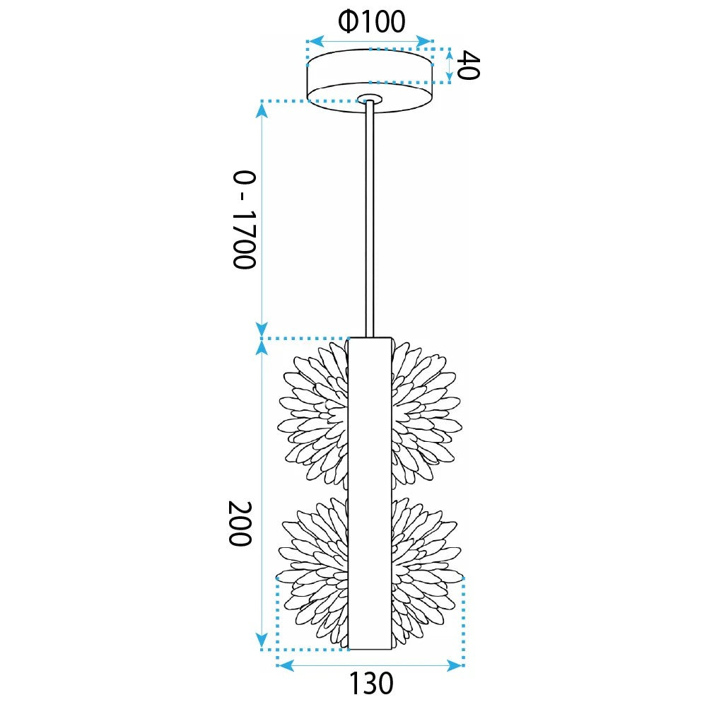Lampa Wisząca LED G148-2CP Gold Złota Szczotkowana 7