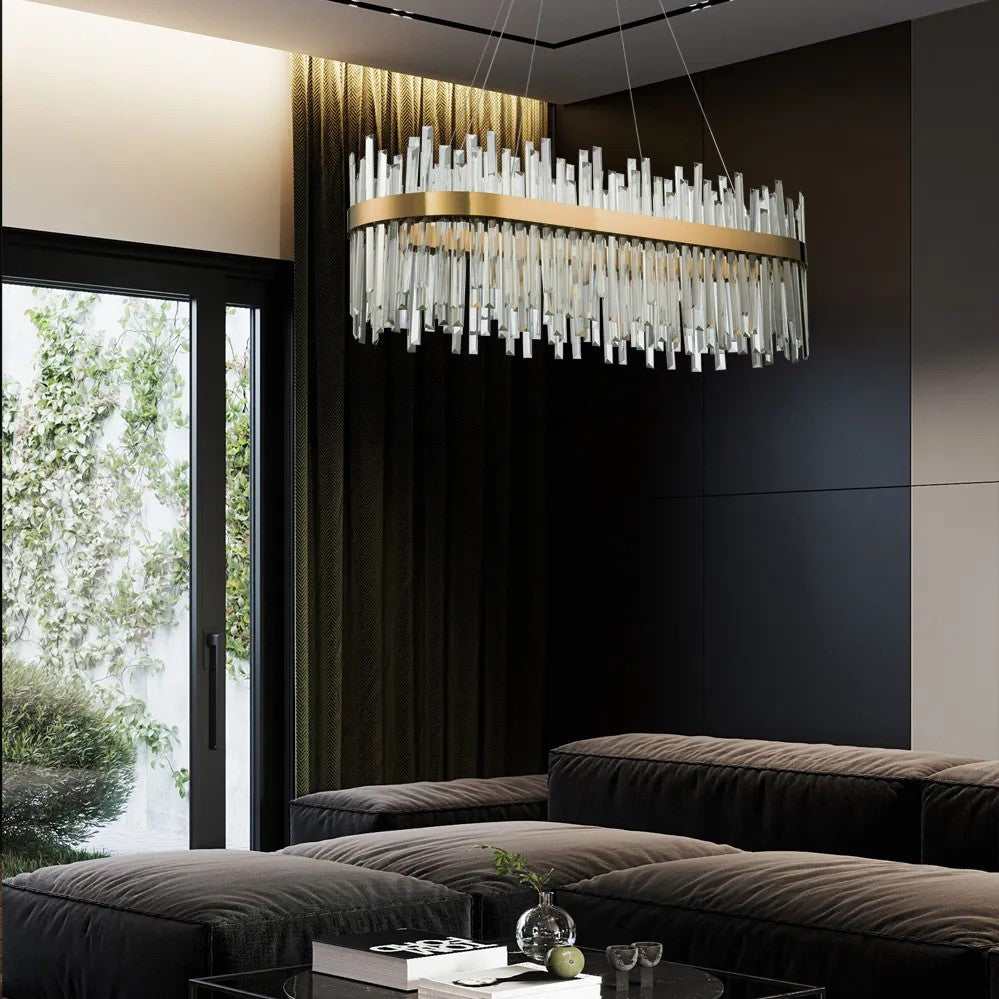 Lampa Sufitowa Kryształowa APP1513-CP80 Złota 7